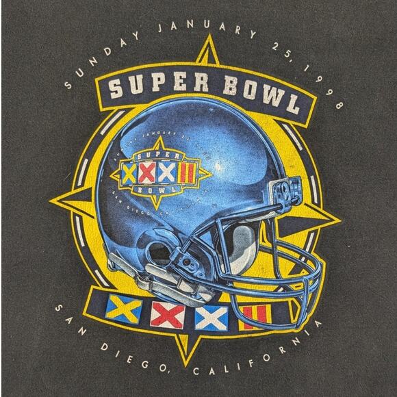 Vintage 1998 Super Bowl XXXII San Diego California Pro Player Football NFL Shirt - Picture 2 of 6